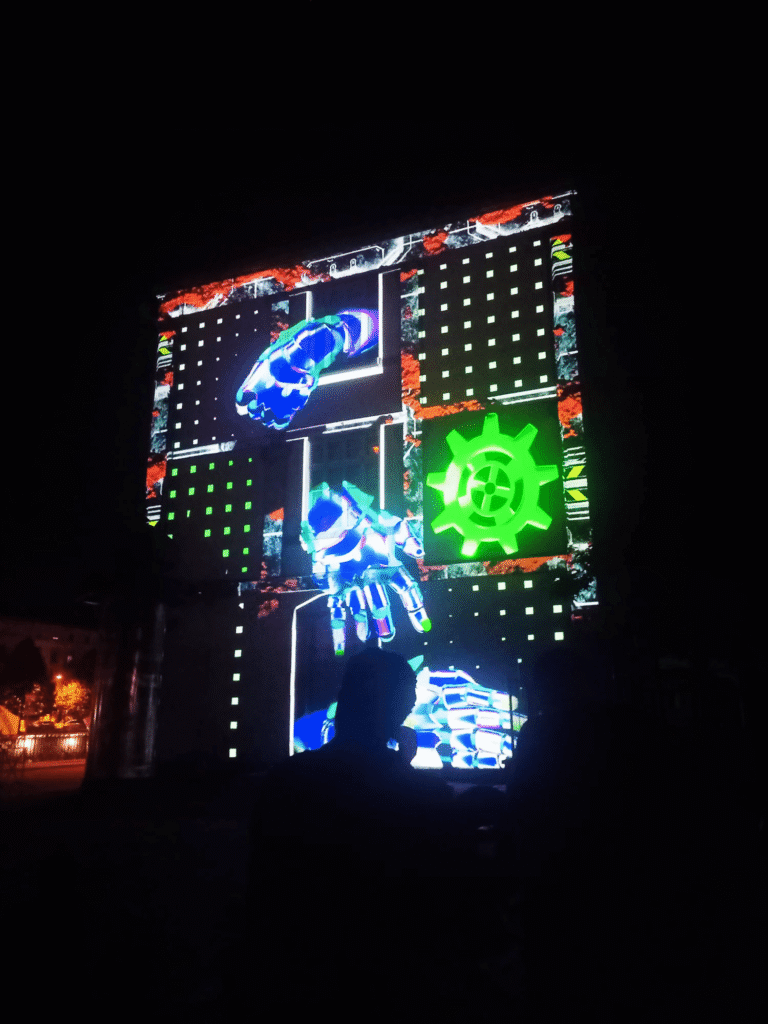 Image du video mapping réalisé par romane vergneault dans le cadre du concours international de vidéo mapping des nocturnes des imaginales 2026